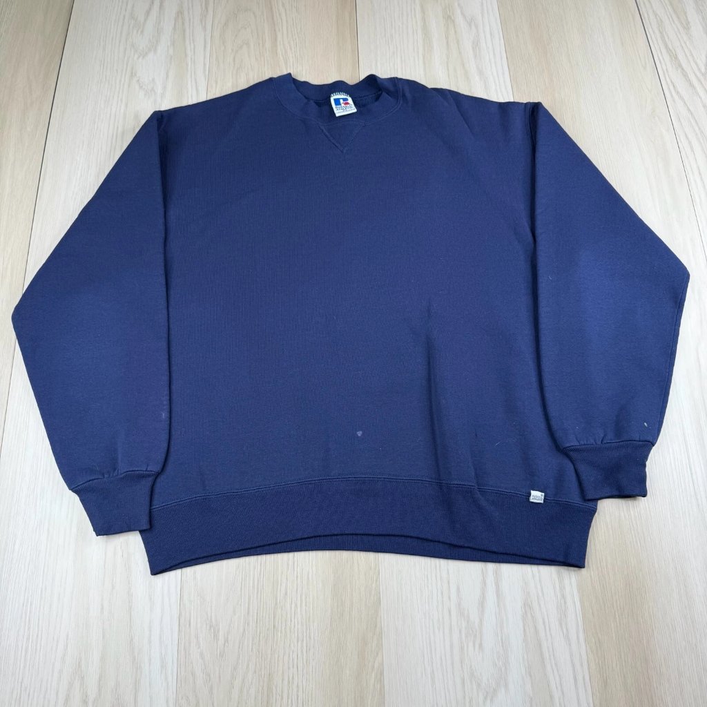 Y2k Russell Athletic Navy Blue Soft Touch Classic Crewneck Sweatshirt Size Xl